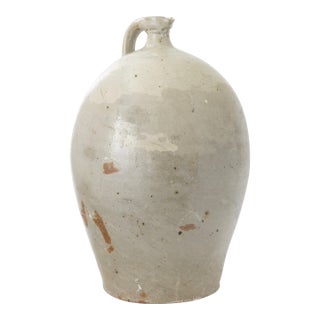 Antique French Glazed Terracotta Jug For Sale