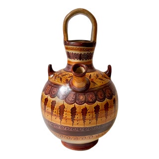 Vintage Handcrafted Mexican Tonala Clay Pottery Water Jug For Sale