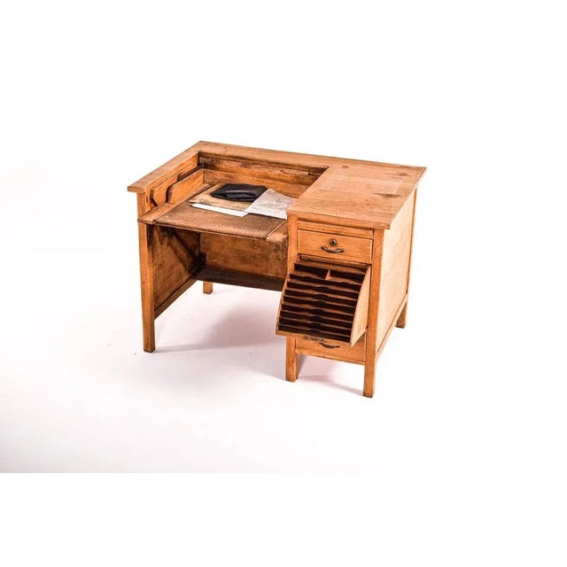 Mid-Century Portuguese Oak Desk from Olaio, 1950s For Sale - Image 9 of 10