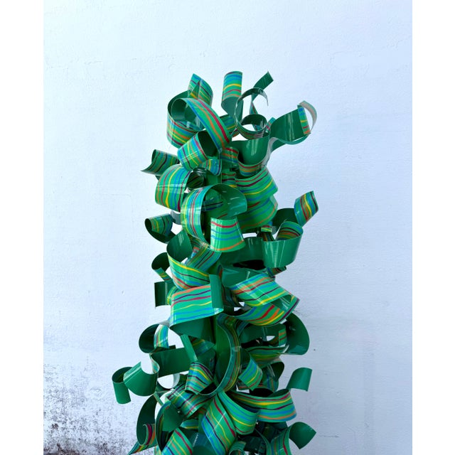 Green Dorothy Gillespie, Huge Dorothy Gillespie Colorful Abstract Expressionist Enamel Painted Sculpture, 2001 For Sale - Image 8 of 14