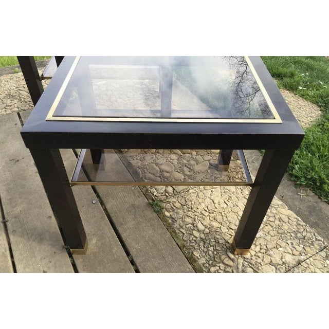 Blackened Wood Sofa End Tables, Mid-20th Century, Set of 2 For Sale - Image 9 of 13