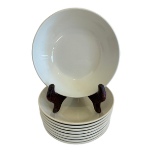 Late 20th Century Johnson Bros England White Ironstone Bowls – Set of 9