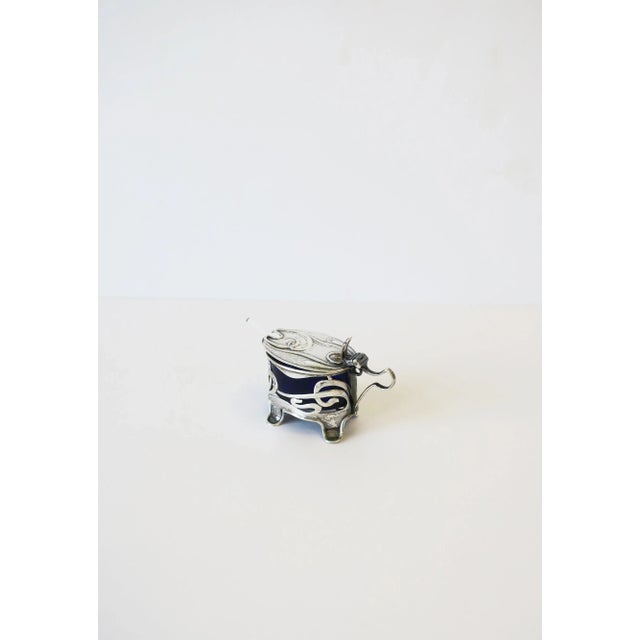 English Sterling Silver Art Nouveau Salt Cellar For Sale In New York - Image 6 of 12