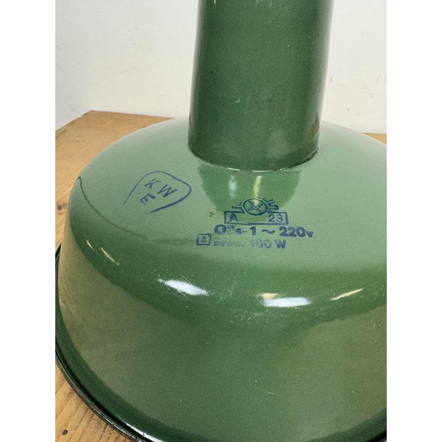Small Industrial Green Enamel Pendant Lamp, 1960s For Sale - Image 11 of 16