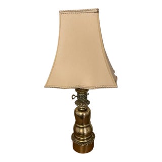 Vintage Mid 20th Century Ornate Brass Lamp For Sale