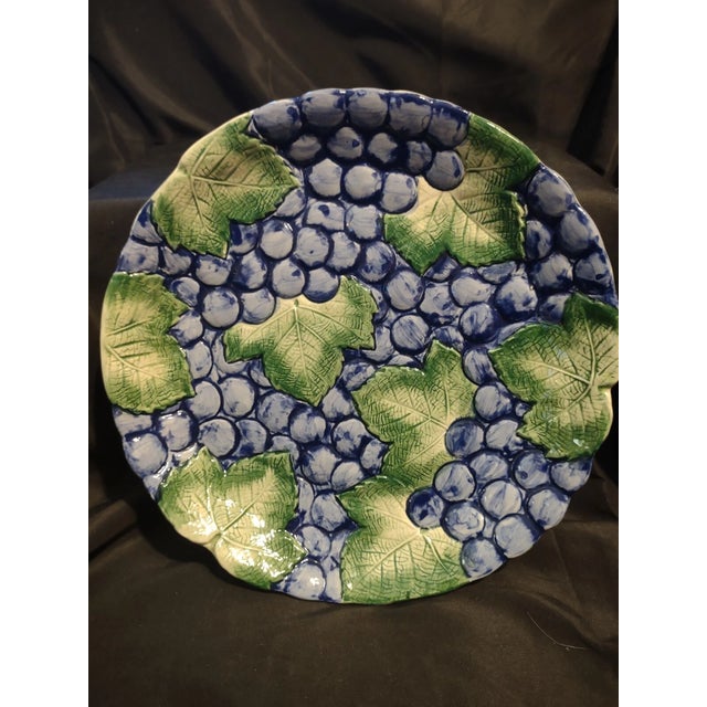 A delightful vintage find from Fitz & Floyd's 1980s–1990s golden era: this complete set of four hand-painted grape motif...