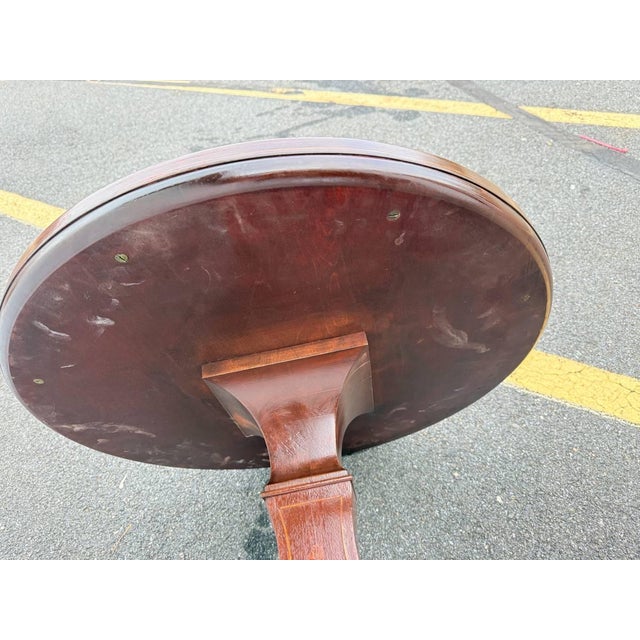 Mid 20th Century Charles X French-Style Marquetry Inlaid Pedestal Center Table For Sale In Washington DC - Image 6 of 15
