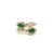 Natural Emerald Halo Diamond Bypass Ring in 18k Gold Size 7 For Sale In New York - Image 6 of 10