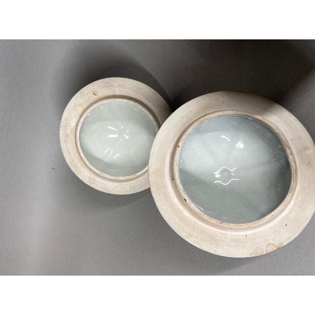 Ceramic Mid-20c Chinese Famille Verte Green Porcelain Vases Pair 2pc For Sale - Image 7 of 10