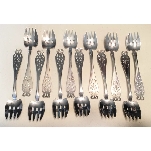 Antique Circa1900 Roger Williams Sterling Silver Ramekin Dessert Forks- Set of 12 For Sale - Image 9 of 9