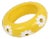 Massive Yellow Resin Bracelet Bangle with Carved Daisy Flowers For Sale