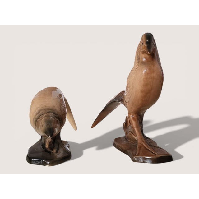 Art Deco Ceramic Pheasants, 1950s, Set of 2 For Sale - Image 3 of 11