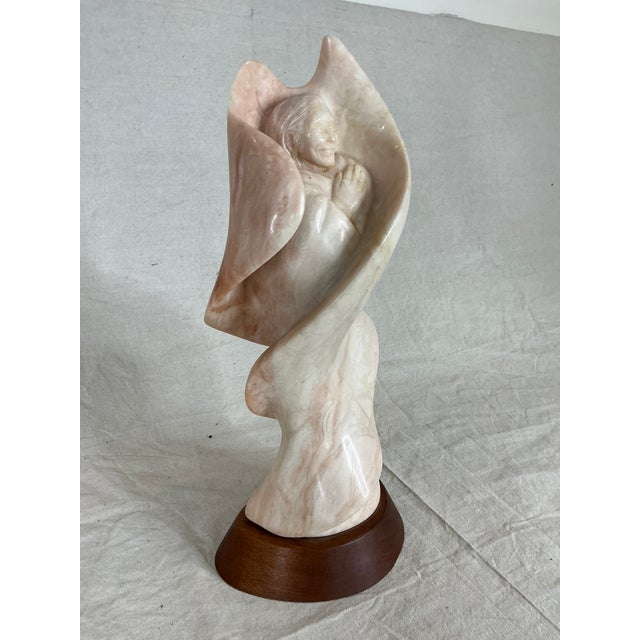 1990s Native American Carved Stone Alabaster Sculpture by Artist Elk Woman For Sale In Los Angeles - Image 6 of 7