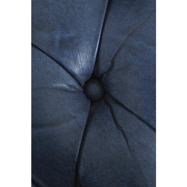 Ethan Allen Blue Tufted Queen Anne Armchair For Sale In Philadelphia - Image 6 of 12