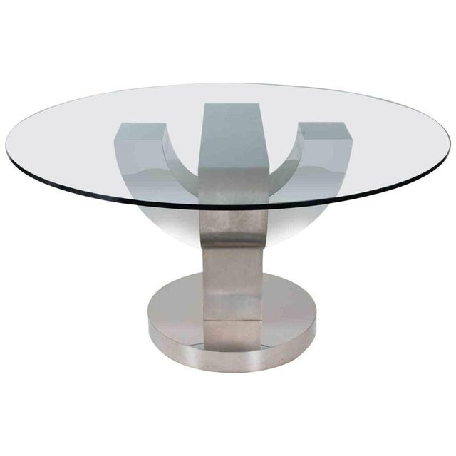 Vintage Metal and Glass Table attributed to Mario Sabot, Italy, 1970s For Sale - Image 9 of 9