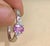 Gemstone Pink Sapphire and Diamond 14 Karat White Gold Ring, Estate Size 6.5 For Sale - Image 7 of 18