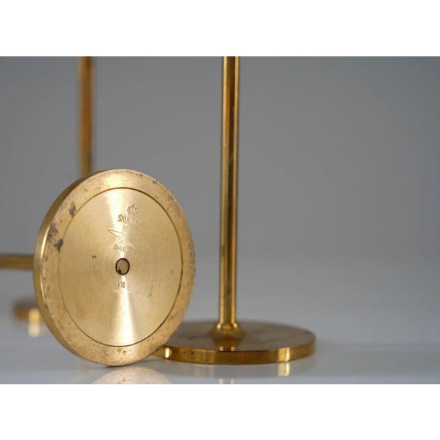 1960s Swedish Brass Candleholders by Pierre Forsell for Skultuna, 1960s, Set of 3 For Sale - Image 5 of 6