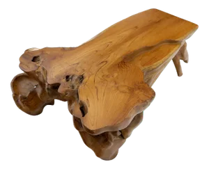 Large Oversize Solid Teak Live Edge Coffee Table