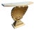 Vintage Hollywood Regency Gilt Scallop Shell Pine & Plaster Console Table For Sale