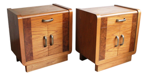 Art Deco Bedside Tables, 1930s, Set of 2