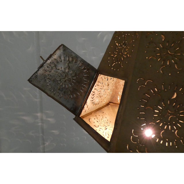 Large Moroccan Perforated Metal Tower Lamps, 1980s, Set of 2 For Sale - Image 11 of 17