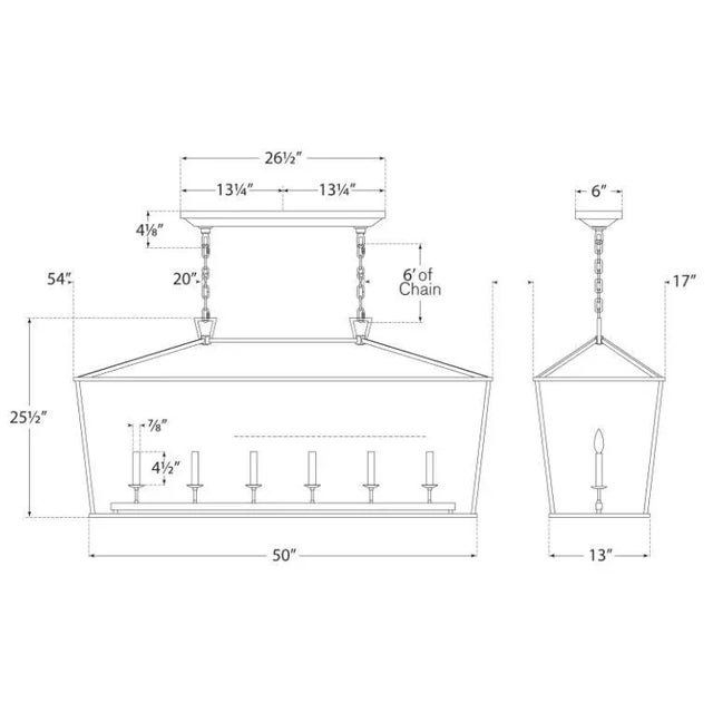 Transitional Chapman & Myers for Visual Comfort Signature Darlana Large Linear Lantern in Polished Nickel For Sale - Image 3 of 3