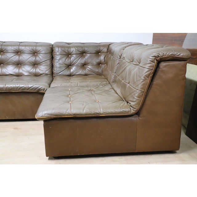 Animal Skin Vintage Modular Patchwork Leather Sofa, 1970s For Sale - Image 7 of 18