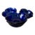 Set of Four Sculptural Italian Cobalt Blue Art Glass Flower Bowls | Mid-Century Modern For Sale