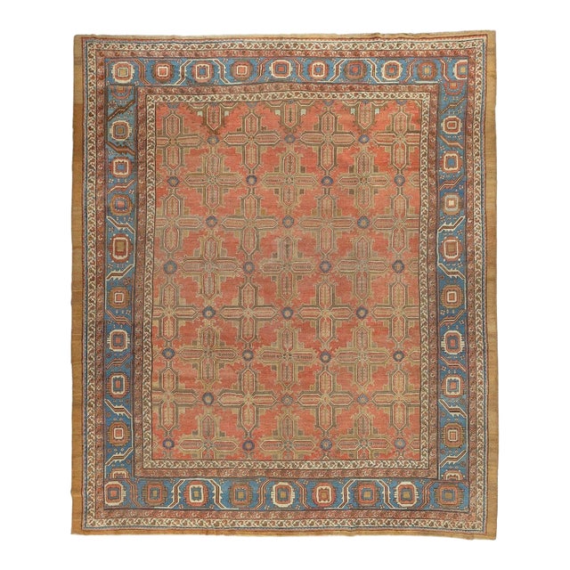 Zabihi Collection Antique Persian Bakshaish Rug - 12'4" x 14'7" For Sale