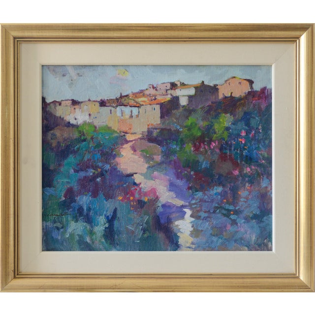 Modern Unknown, Color Compositions, 1970s, Oil Paintings, Framed, Set of 3 For Sale - Image 3 of 12