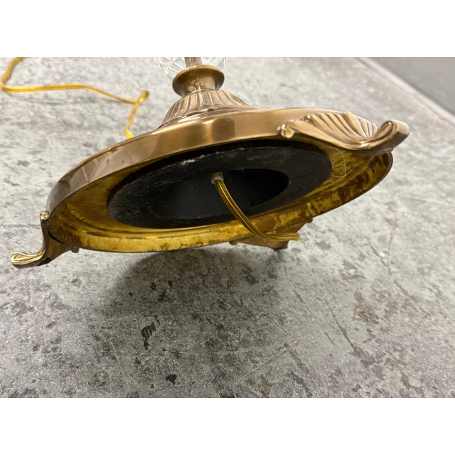 Brass + Cut Glass Floor Lamp, Vintage. For Sale - Image 12 of 12