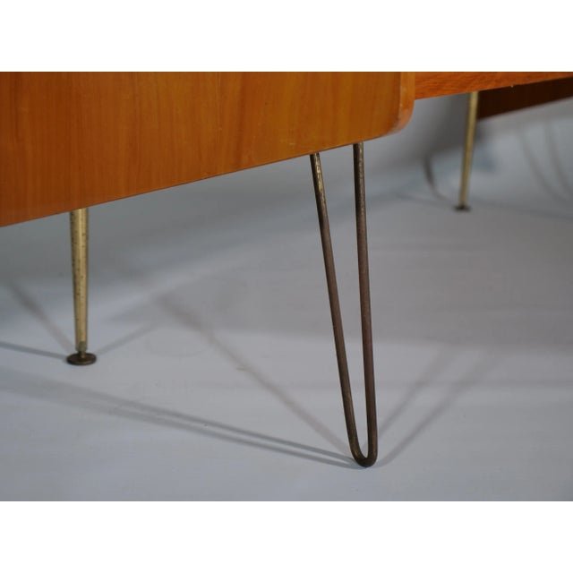 Italian Cherry Wood Lowboard with Original Hairpins, 1950s For Sale - Image 12 of 13