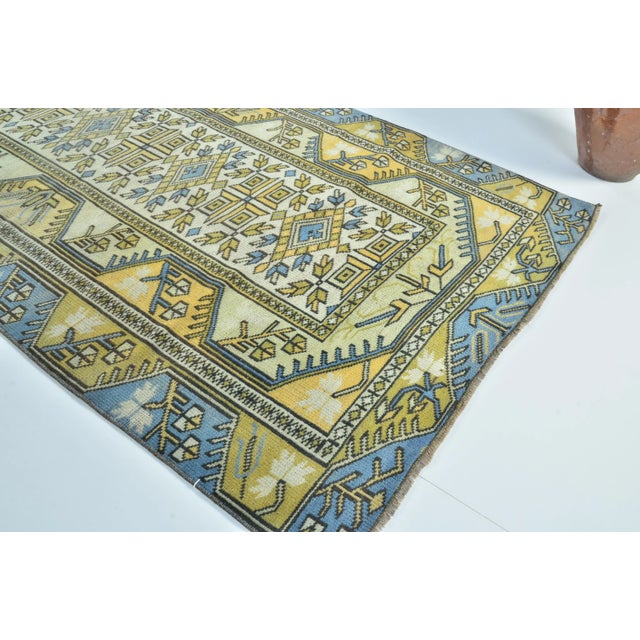 1960s Vintage Yellow Rustic Nomadic Rug For Sale In Phoenix - Image 6 of 11