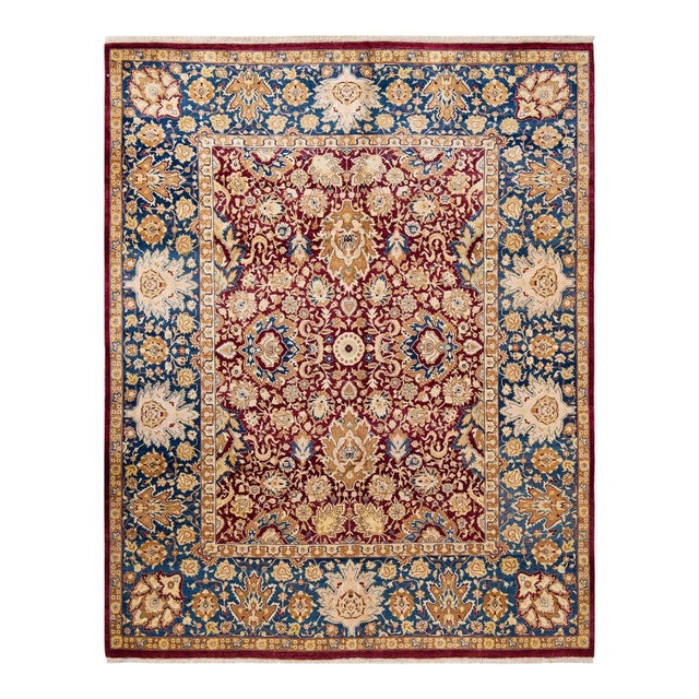 Red Mogul, One-of-a-Kind Hand-Knotted Area Rug in Red, 8' 0" x 10' 1" For Sale - Image 8 of 8