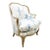 Antique Framed French Louis XV Style Bergère Chair Scalamandre Fabric For Sale