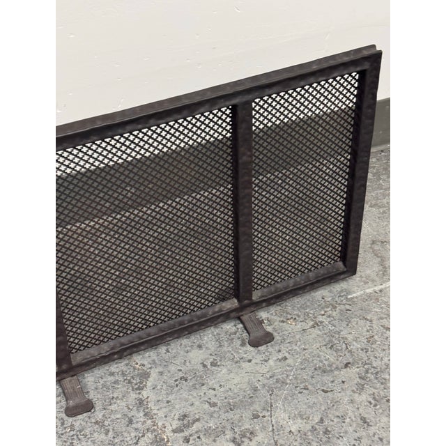 Late 20th Century Quatrefoil Pierced Iron Fireplace Screen, Vintage For Sale - Image 5 of 12