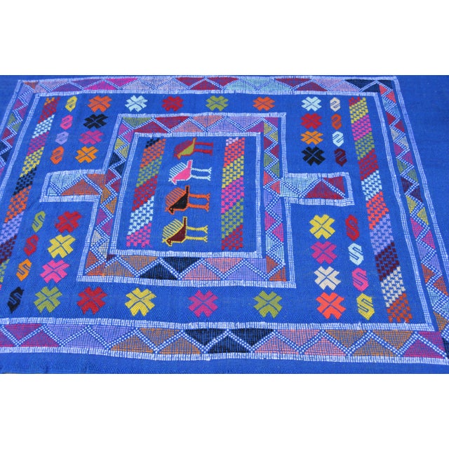 Blue Moroccan Berber Rug- 4'5'' x 2'10'' For Sale - Image 4 of 5