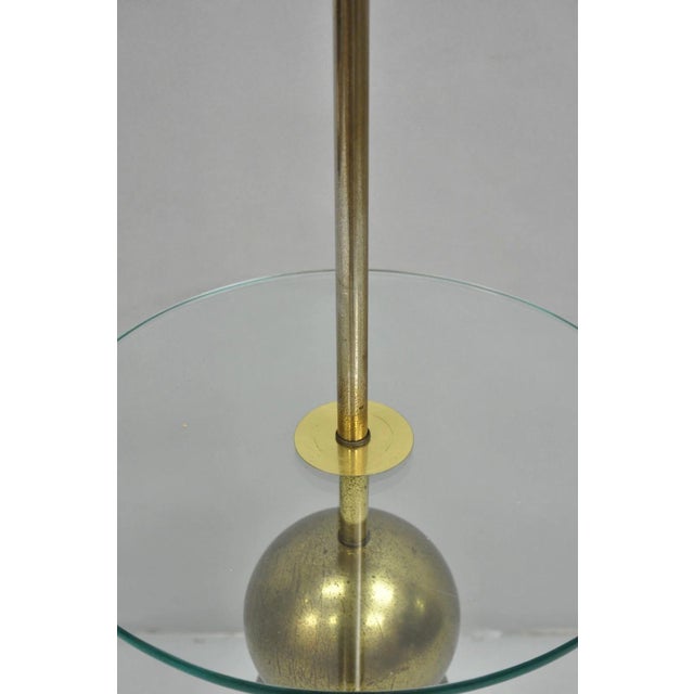 Vintage Mid Century Modern George Kovacs Style Stack Brass Ball Side Table Floor Lamp For Sale - Image 4 of 12