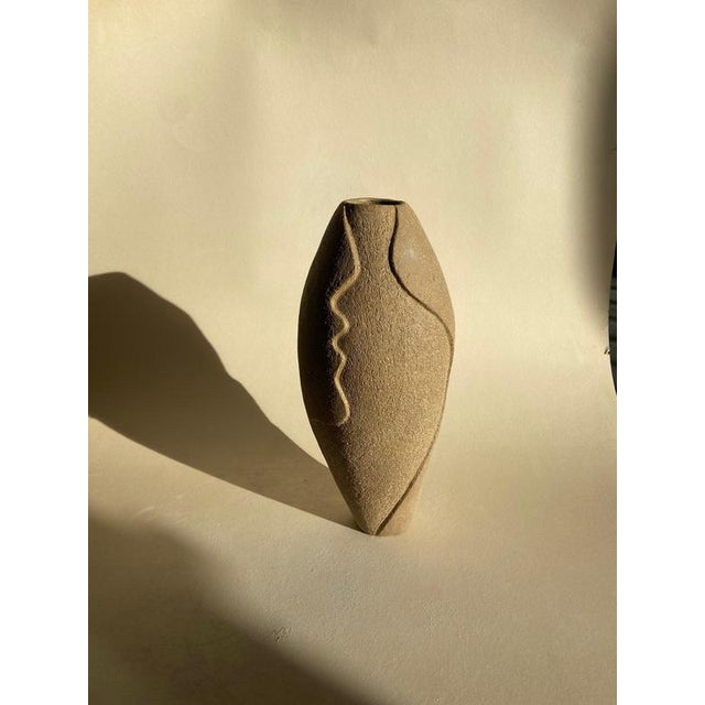 Gold Les Dunes Sculptural Small Vase in Glazed Stoneware by Thalia Dalecky For Sale - Image 8 of 11