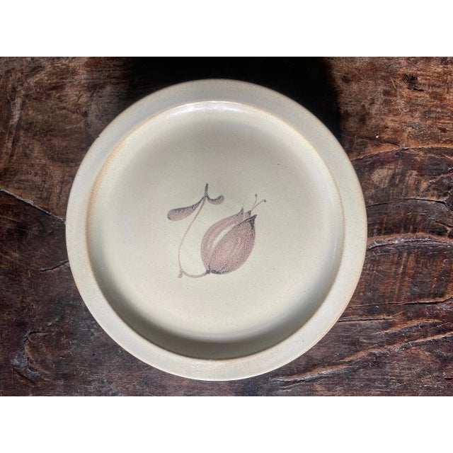 Ceramic Vintage German Stoneware 9.75” Plates - Set of Four (4) For Sale - Image 7 of 8