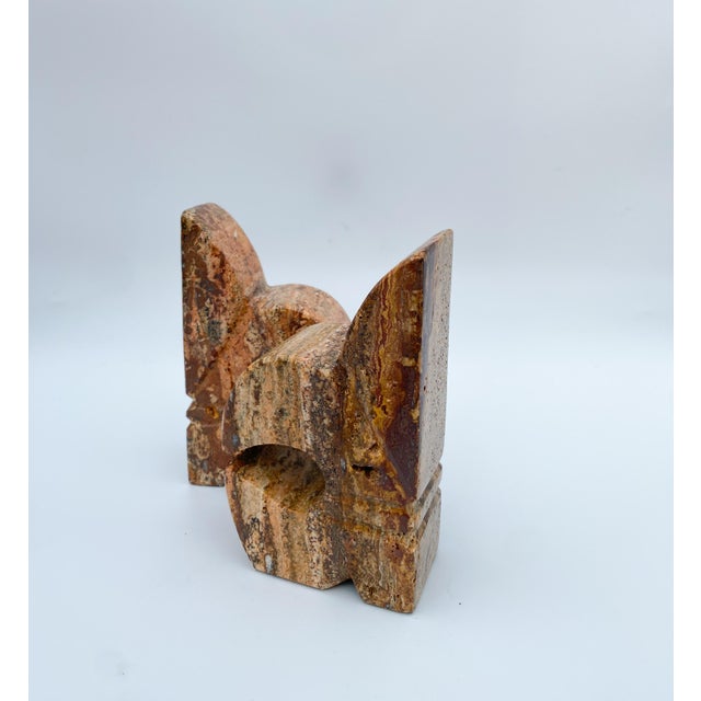 1960s Pair of Italian Marble Stone Fleur De Lis Bookends For Sale - Image 4 of 11