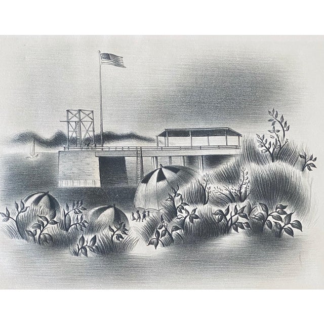 American Simka Simkhovitch, Simka Simkhovitch WPA Artist Lithograph Island Beach 1933 American Modernist, 1933 For Sale - Image 3 of 7