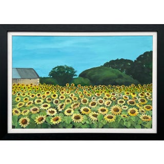 Field of Sunflowers in Summertime in France II by Contemporary British Artist For Sale