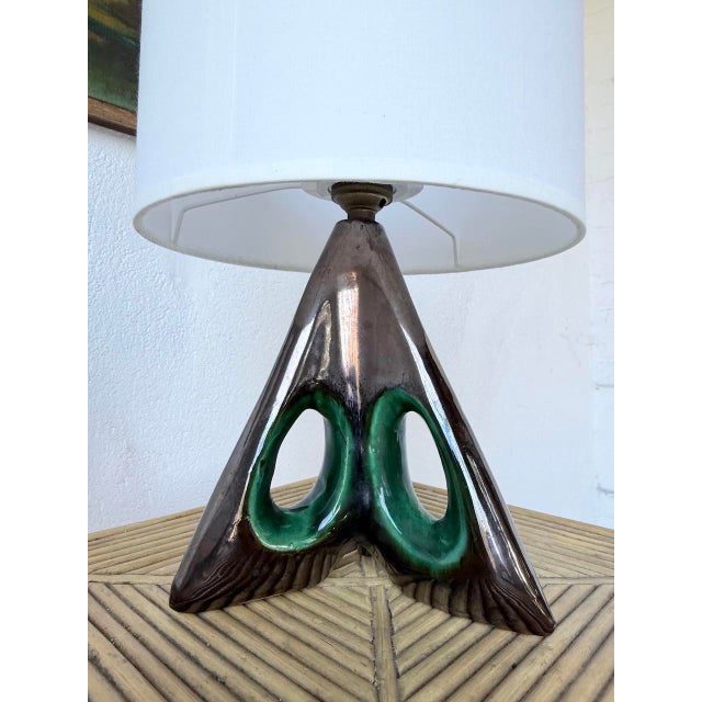 French Free-Form Triangular Ceramic Lamps, 1950s, Set of 2 For Sale - Image 18 of 18