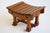 Antique Dutch Arts & Crafts Stool in Carved Oak, 1900 For Sale - Image 4 of 9