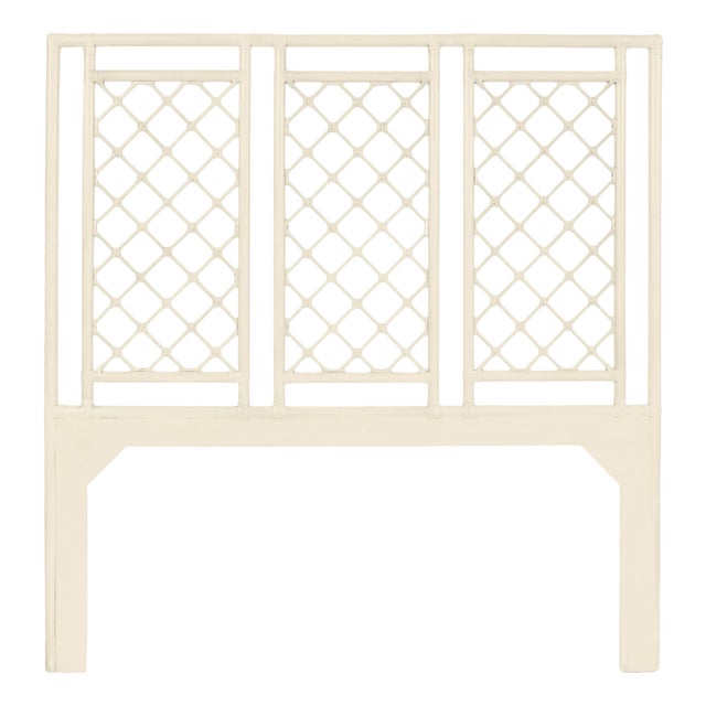 David Francis Furniture for Chairish X & Diamond Headboard Queen, Navajo White For Sale