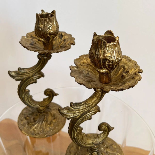 Vintage Rococo Style Candleholders, 1930s, Set of 2 For Sale - Image 6 of 11