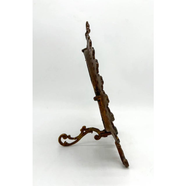 Victorian Antique Victorian Gilt Metal Table Mirror – Clover & Floral Frame – Rococo Revival / English Cottage For Sale - Image 3 of 16