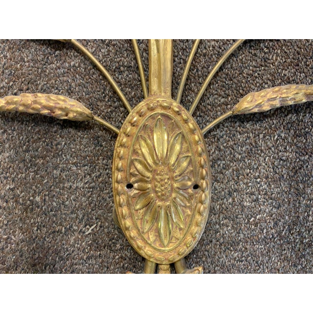 20th Century Pair Gilt Sconces For Sale - Image 4 of 9