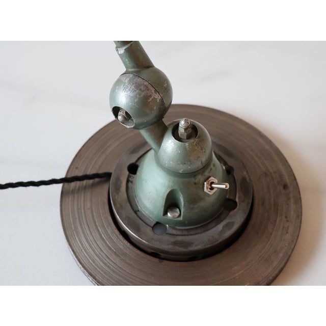 Vintage French Industrial Jielde Table Lamp in Green Patina from Jieldé, 1950s For Sale - Image 10 of 18